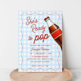 Blått Redo till pop soda pop Cola Baby Shower Inbjudningar