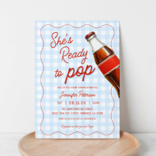 Blått Redo till pop soda pop Cola Baby Shower Inbjudningar