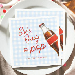 Blått Redo till pop soda pop Cola Baby Shower Pappersservett