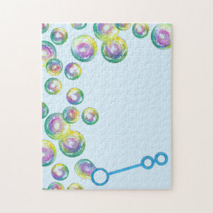 Blått regnbåge, soap Bubbles Bubble Trollspö Blue Pussel