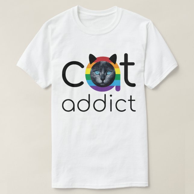 Blått regnbåge, svart Ögon, konst T Shirt (Design framsida)