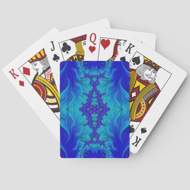 Blått rektangulärt uppspelningskort ~ Original Casinokort (Baksidan)