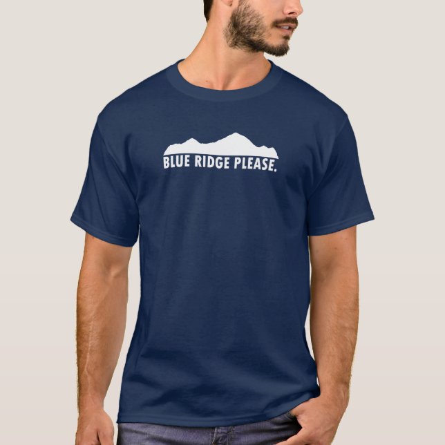 Blått Ridge behar T Shirt (Framsida)