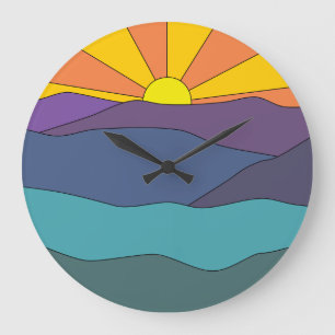 Blått Ridge Mountain Clock Stor Klocka