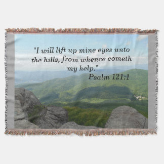 Blått Ridge Moutains för filt för Psalm121:1kast