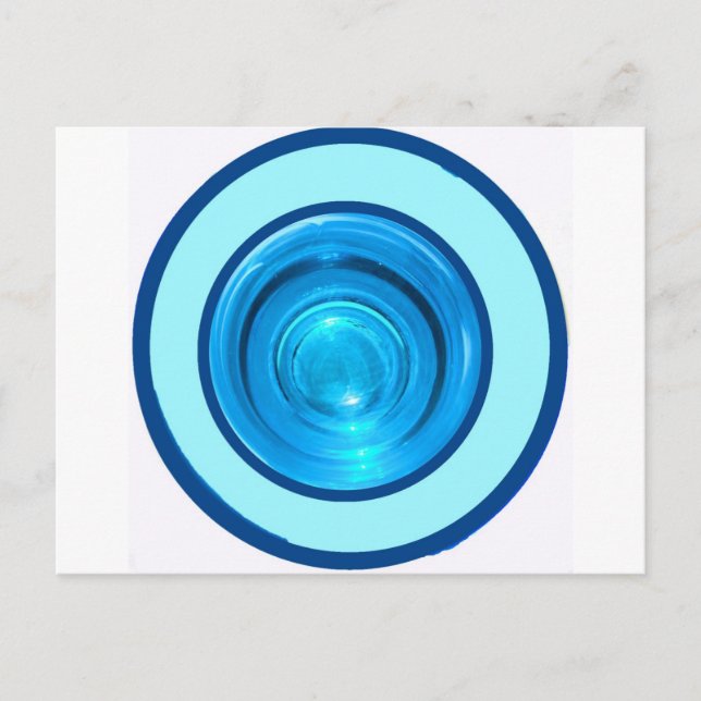 Blått Ringar / Cirklar från glas av Grund Färgad Vykort (Framsida)