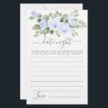 Blått Ro-Blommigt - Greenery Date Nattkort<br><div class="desc">Ett vackert blått ro blommigt gräns toppar i detta datum Nattkort. Samordnar med den botaniska Möhippan Blue Ro.</div>