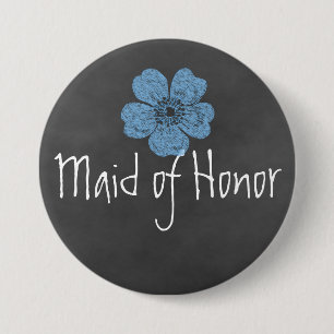 Blått Ro-kalkkort för maid of honor Vild Knapp