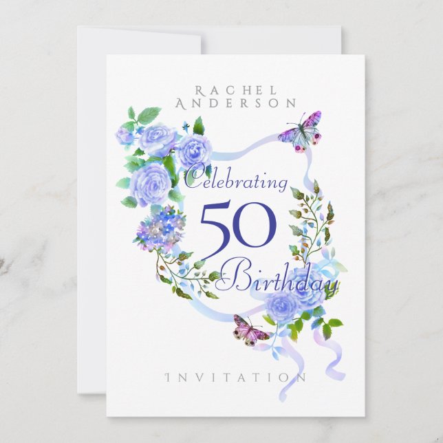 Blått Ro-menyfliksområde Julkort (Framsida)