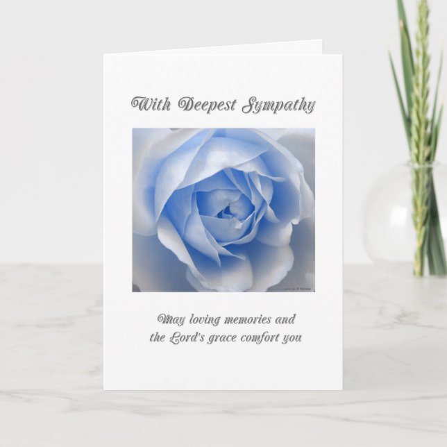 Blått Ro Religiösa Sympathy Card Kort (Framsida)