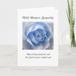 Blått Ro Religiösa Sympathy Card Kort