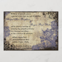 Blått Ro Vintage bröllop-inbjudan