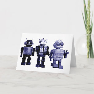blått robotkort kort