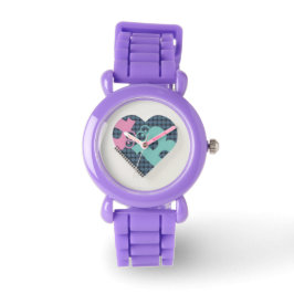 Blått Röda Glitter MODERN eWatch för Cute Heart-an Armbandsur