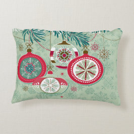 Blått & röda Retro julprydnadar Prydnadskudde