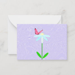 Blått Rosa av fjäril-anteckningskort för Daisy Anteckningskort