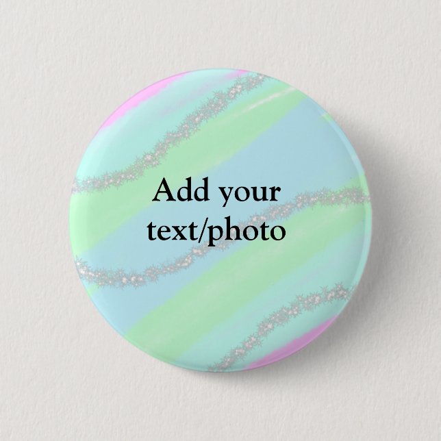 Blått rosa grönt glitter gnistra pastel lägg till  knapp (Framsida)