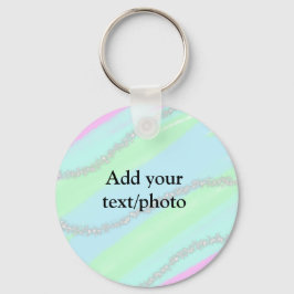 Blått rosa grönt glitter gnistra pastel lägg till nyckelring