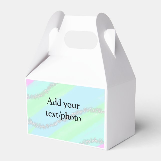 Blått rosa grönt glitter gnistra pastel lägg till  presentaskar (Framsidan Sidan)