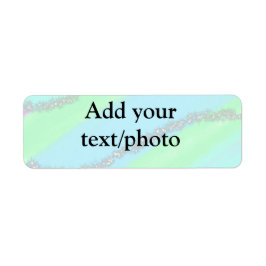 Blått rosa grönt glitter gnistra pastel lägg till returadress etikett
