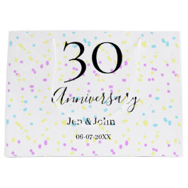 Blått rosa gult polka dots 30-årsjubileum namn