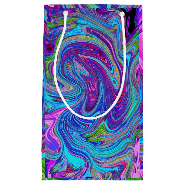 Blått, Rosa och Lila Groovy Abstrakt Retro Art. (Framsidan)