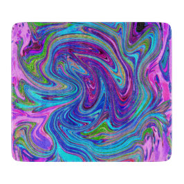 Blått, Rosa och Lila Groovy Abstrakt Retro Art.