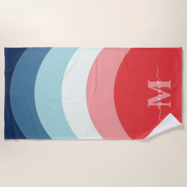 Blått Rosa-regnbågskurva Rand Monogram Namn