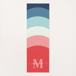 Blått Rosa-regnbågskurva Rand Monogram Namn