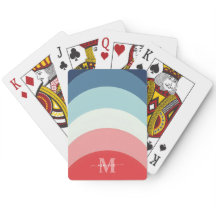 Blått Rosa-regnbågskurva Rand Monogram Namn