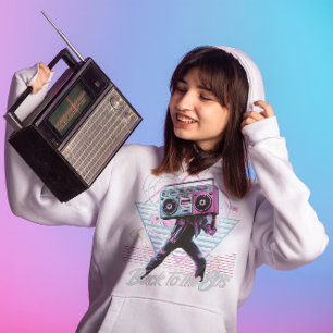 Blått Rosa Retro tillbaka till 80-talets sovskjort T Shirt