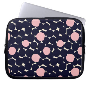 Blått & rosa stora pricker mönster laptop fodral