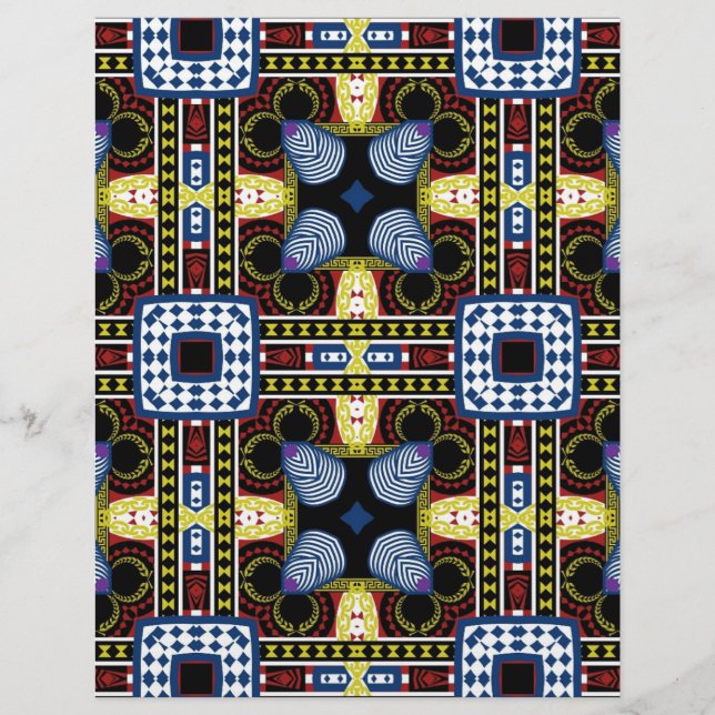 Blått rött Grönt Collage Journal Skrapbook Papper (Framsida)