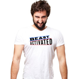 Blått rött och svart Edgy Beast aktiverad T-Shirt