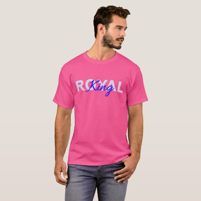 Blått royal Kung T Shirt (Hel framsida)