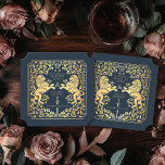 Blått Royal Lejont medeltida ord Bröllop Biljett<br><div class="desc">Lägg till royal-charm till tabellutrymningen! Dessa personligt bröllp-underlägg har en stor lejon och blommigt utformning med namn och monogram, allt i lyxiga guld mot blå bakgrund. Perfekt för ett medeltida fantasi firande med tidlös elegans! Den guld som finns på den här posten är INTE äkta och trycks i platt färg....</div>