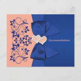 Blått royal, persiko-Blommigt, hjärnhinneskort Tilläggskort