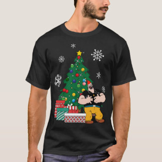 Blått runt Julgran Popeye T Shirt