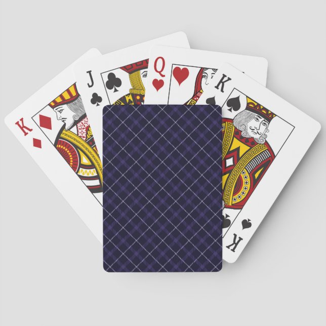 Blått rutigt / Tartanmönster Casinokort (Baksidan)