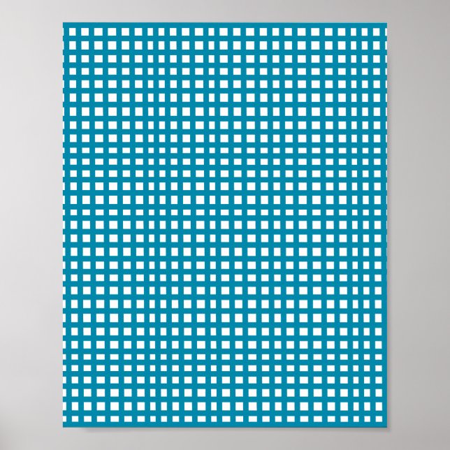 Blått rutnät för kvadratiska maskor poster (Framsidan)