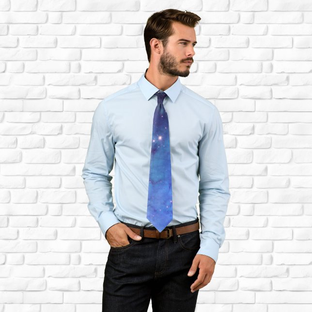 Blått rymdfoto slips (Blue Space Tie)