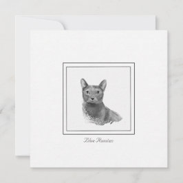 Blått ryskt modernt skissat, flata anteckningskort