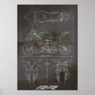 Blått S1000RR Poster