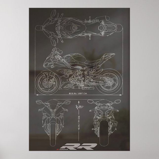 Blått S1000RR Poster (Framsidan)