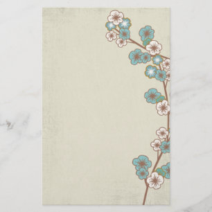 Blått sakura blommar brevpapper