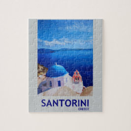 Blått Santorini, Grekland - beskåda från Oia Pussel
