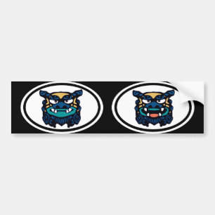 Blått Shisa parar Bildekal