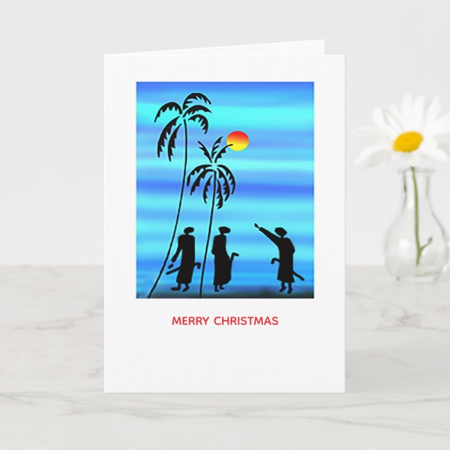 Blått, Silhouette-Shepherds Julkort Kort (Liten växt)