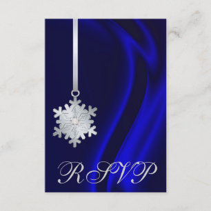 Blått Silke Silver Snowflake Jewel OSA Call Kort