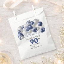 Blått Silver-ballongen Glitter gynnar 90:e födelse